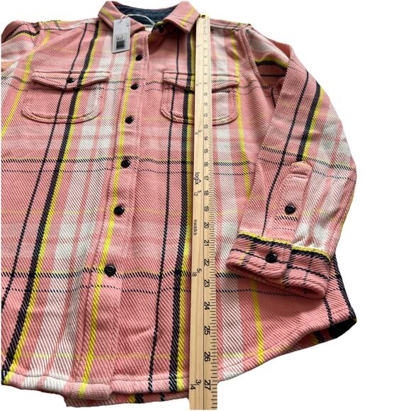 NWT Outerknown Blanket Shirt XS/S Button Up Shacket Pink Plaid Organic Cotton - Picture 10 of 12